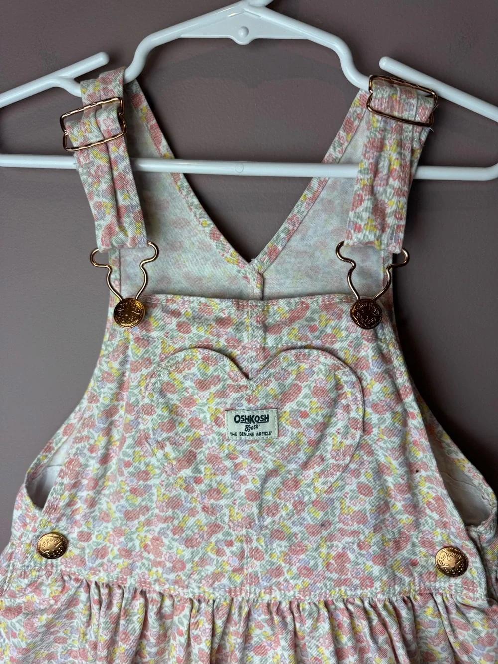 OshKosh B'gosh Pastel Pink Floral Overall Dress